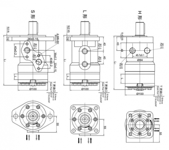 Moteur hydraulique de M./OMR, bas T/MN moteur hydraulique du couple élevé pour le semoir