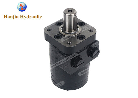Hanjiu BMPH-50-H4-R-S 50cc ( 3.15Cu") Hydraulic Motor with 4 bolt squre mounting and Key shaft，Continuous torque output, stable operation, and rapid response.