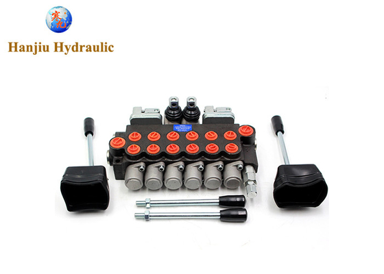 Valve directionnelle hydraulique à 6 bobines 11gpm 40L/min 6p40 avec 2 joysticks
